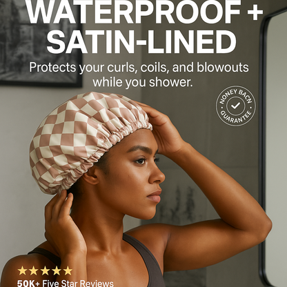 Louvae Luxury Satin Lined Shower Caps