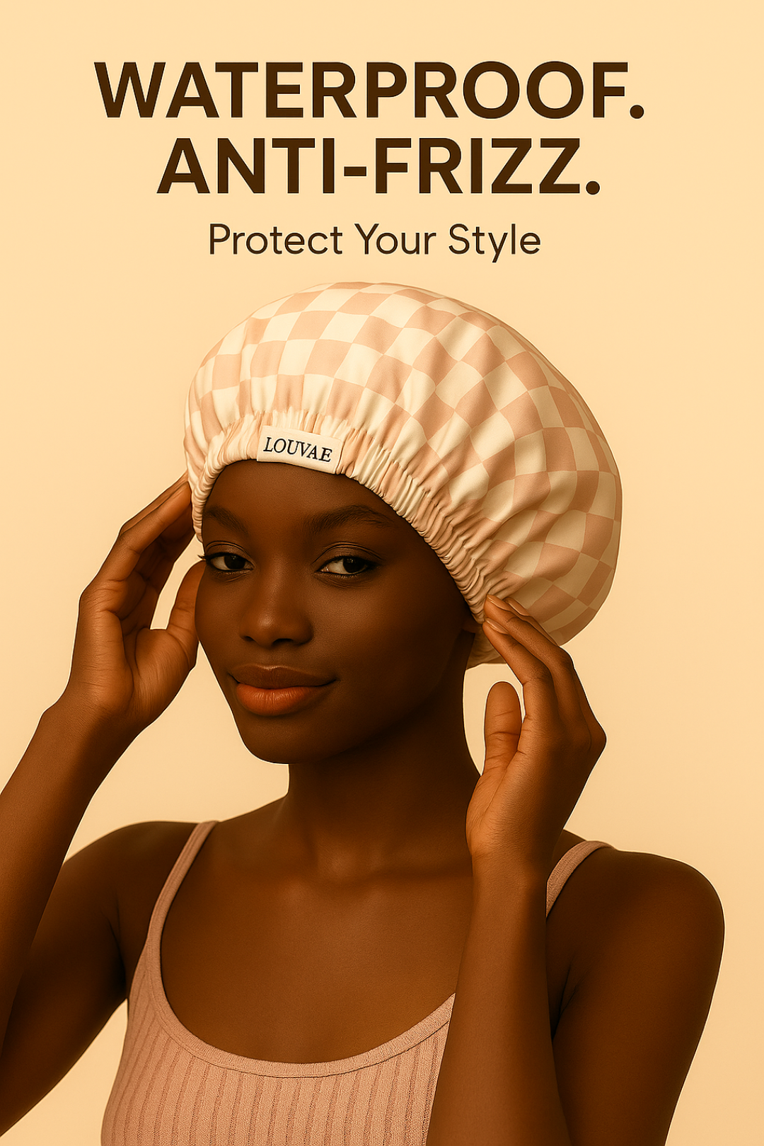 Louvae Luxury Satin Lined Shower Caps