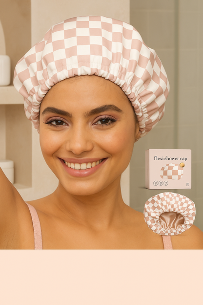 Louvae Luxury Satin Lined Shower Caps