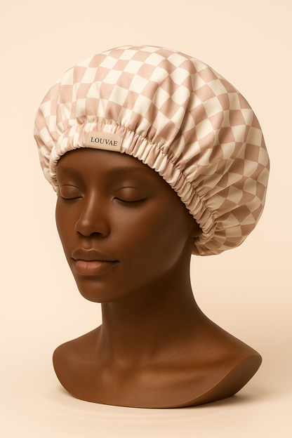 Louvae Luxury Satin Lined Shower Caps