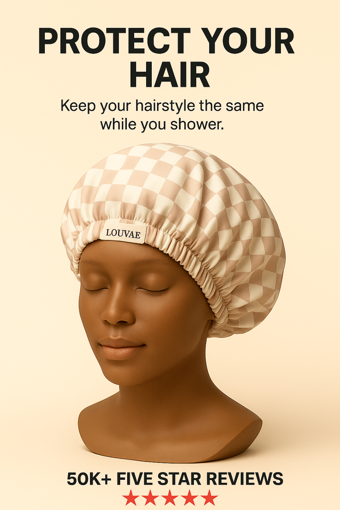 Louvae Luxury Satin Lined Shower Caps