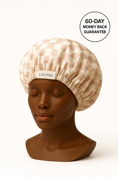 Louvae Luxury Satin Lined Shower Caps