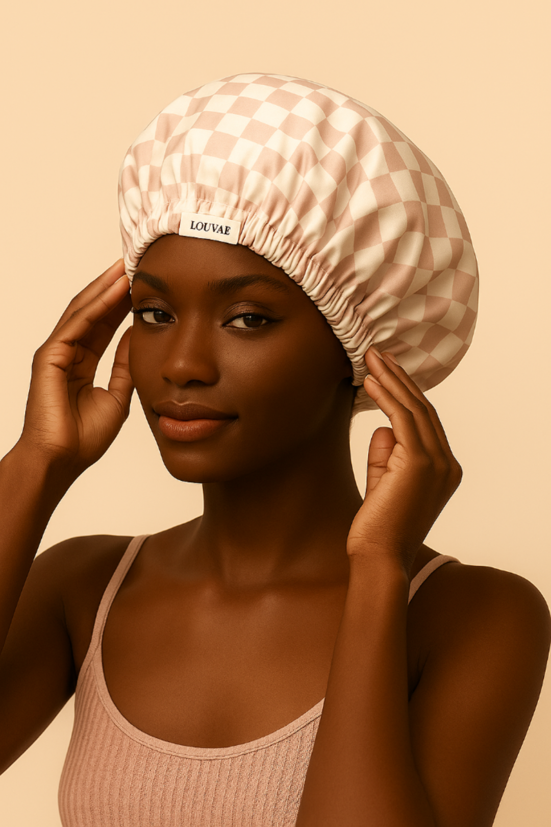 Louvae Luxury Satin Lined Shower Caps