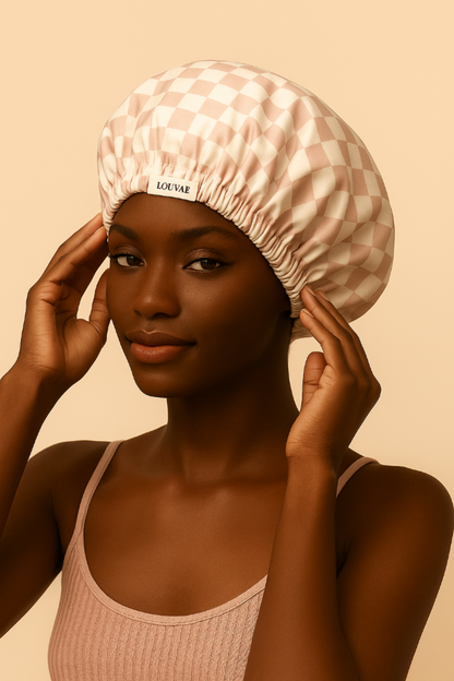 Louvae Luxury Satin Lined Shower Caps